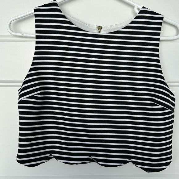 Necessary Objects Cropped Scalloped Hem Sleeveless Top in Sz Medium - Picture 1 of 7